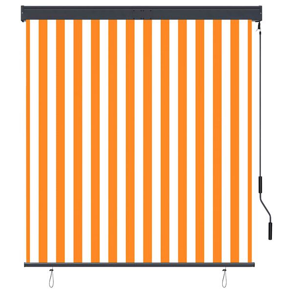 vidaXL Rullgardin utomhus 140x250 cm vit och orange