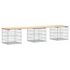 vidaXL Tr&auml;dg&aring;rdsb&auml;nk gabion-design 203x44x42 cm massiv furu