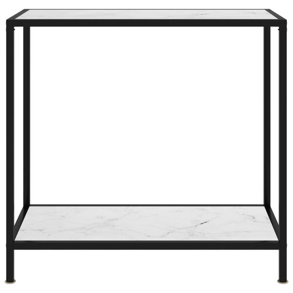 vidaXL Konsolbord vit 80x35x75 cm h&auml;rdat glas