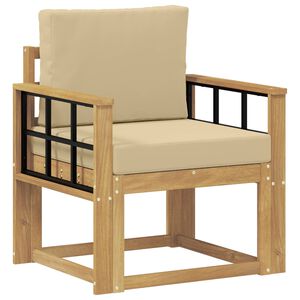 vidaXL 2 Stycke Utomhussoffset Polyester Vit och beige