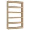 vidaXL Bokhylla/Rumsavdelare sonoma-ek 100x30x166 cm