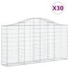 vidaXL Gabioner b&aring;gformade 30 st 200x30x100/120 cm galvaniserat j&auml;rn