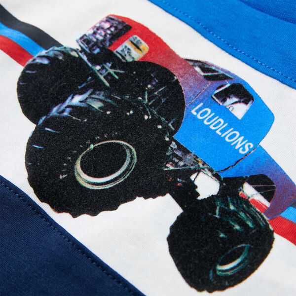 T-shirt för barn blå och marinblå 128