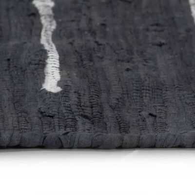 vidaXL Handvävd matta Chindi bomull 120x170 cm antracit