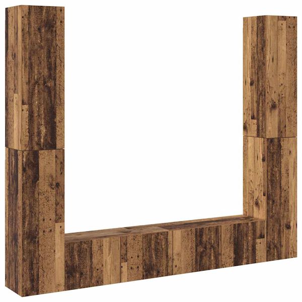 vidaXL V&auml;ggmonterade TV-sk&aring;p 6 st &aring;ldrat tr&auml; konstruerat tr&auml;