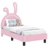 vidaXL S&auml;ngram f&ouml;r sm&aring;barn med huvudgavel Rosa 70 x 140 cm PU