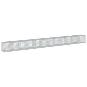 vidaXL Gabionkorg med skydd 1200x100x100 cm galvaniserat j&auml;rn
