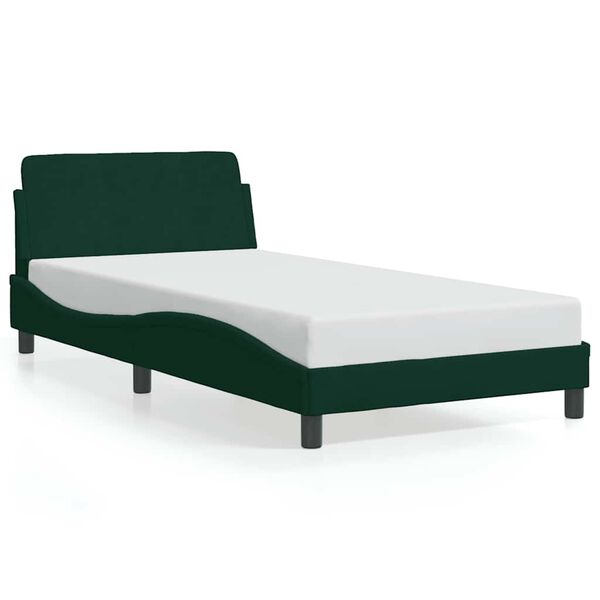 vidaXL Bed Frame "Dover" Dark Green 100x200 cm Velvet