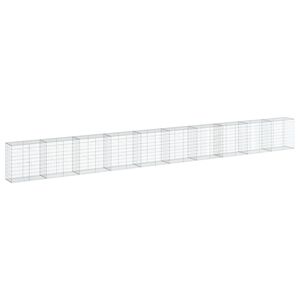 vidaXL Gabionkorg med skydd 1000x50x100 cm galvaniserat j&auml;rn