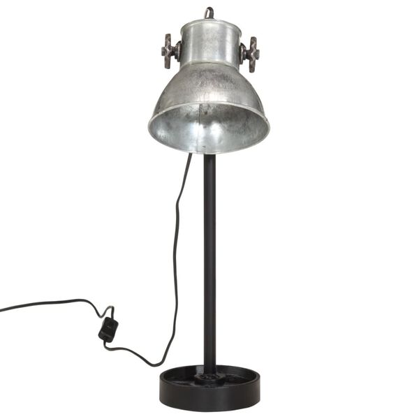 vidaXL Skrivbordslampa 25W vintage silver 15x15x55 cm E27