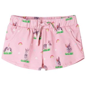 vidaXL Shorts f&ouml;r barn med sn&ouml;re ljusrosa 128