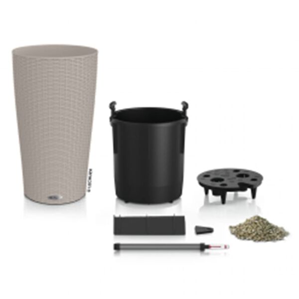 LECHUZA Odlingskruka CILINDRO Cottage 23 ALL-IN-ONE dia 23 cm sandbrun