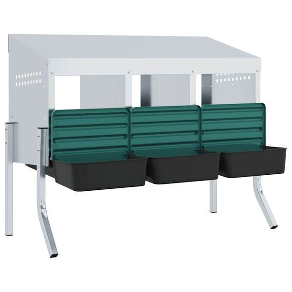 vidaXL H&ouml;nsholk 3 fack med ben galvaniserat st&aring;l