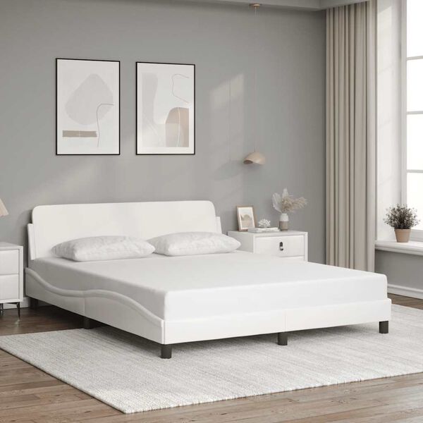 vidaXL Bed Frame "Dover" White 160x200 cm Faux Leather
