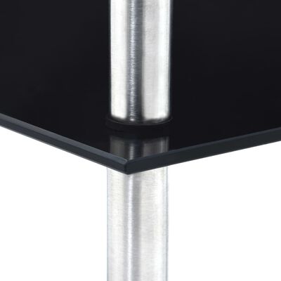 vidaXL Hylla 3 hyllplan svart 30x30x67 cm härdat glas