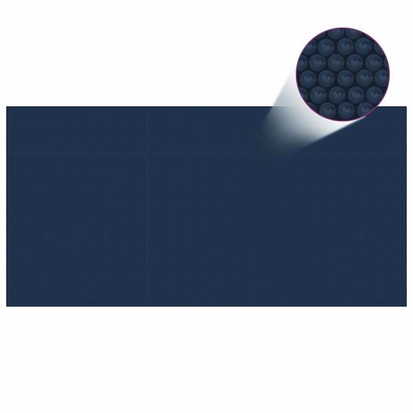 vidaXL Värmeduk för pool PE 400x200 cm svart och blå