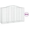 vidaXL Gabioner b&aring;gformade 14 st 200x50x120/140 cm galvaniserat j&auml;rn