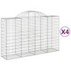 vidaXL Gabioner b&aring;gformade 4 st 200x50x120/140 cm galvaniserat j&auml;rn