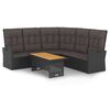 vidaXL Loungegrupp med dynor 2 delar svart konstrotting