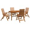 vidaXL 5-Piece Garden Dining Set Naturlig Massivt Akaciatr&auml;