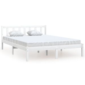 vidaXL S&auml;ngram vit massiv furu 120x200 cm