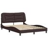 vidaXL Bed Frame without Mattress "Hvar" Dark Brown 140x190 cm Fabric