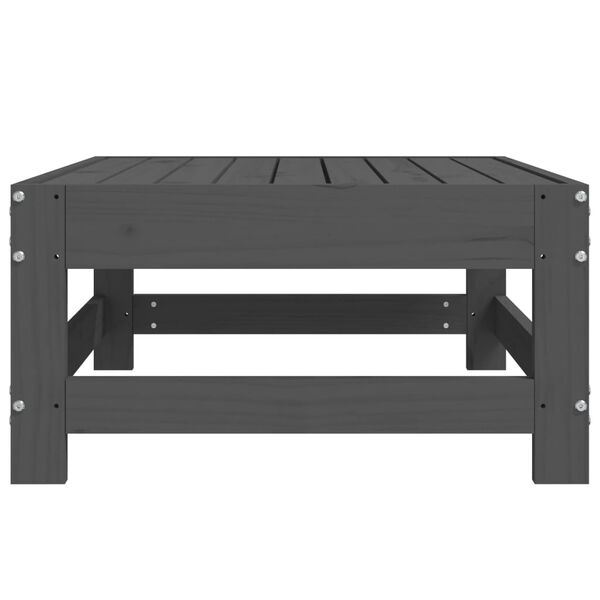 vidaXL Fotpall för trädgården grå massiv furu