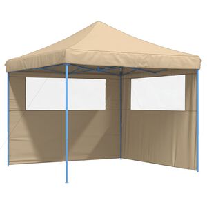 vidaXL Pop-Up hopf&auml;llbart partyt&auml;lt med 2 sidov&auml;ggar beige