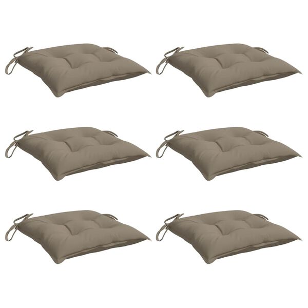 vidaXL Stolsdynor 6 st taupe 40x40x7 cm oxfordtyg