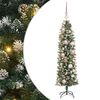 vidaXL Konstgjort smalt jultr&auml;d med 150 LED-lampor Gr&ouml;n och Vit 120 cm
