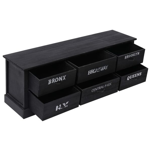 vidaXL Hallb&auml;nk svart 115x30x40 cm tr&auml;