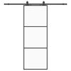 vidaXL Skjutdörr med beslag svart 76x205 cm ESG-glas