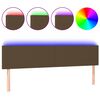 vidaXL S&auml;nggavel LED m&ouml;rkbrun 200x5x78/88 cm tyg