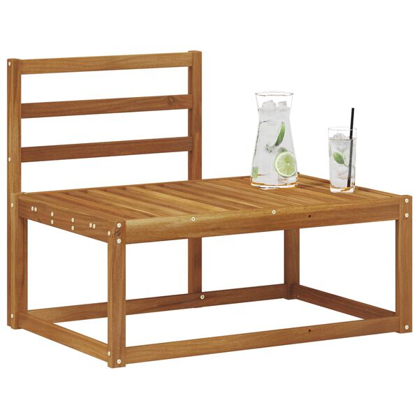 vidaXL Modulsoffa utomhus Naturf&auml;rg 91 x 63 x 73 cm Massivt Akaciatr&auml;