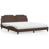 vidaXL Bed with Mattress "Zadar" Brown 180x200 cm Faux Leather