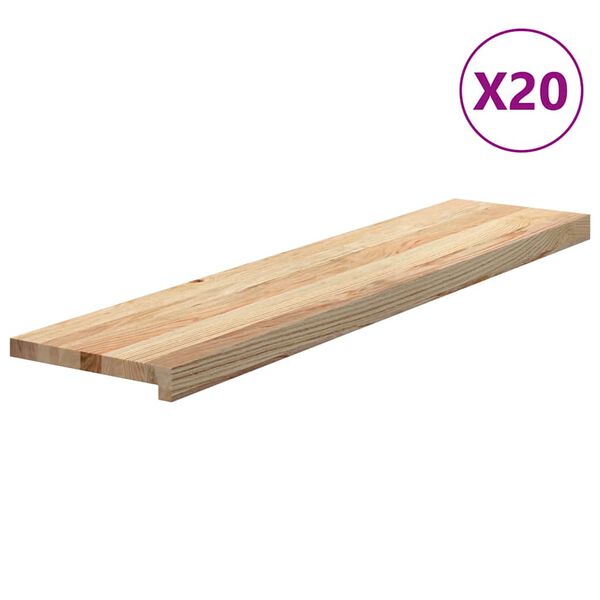 vidaXL Trappstegsmattor 20 pcs obehandlad 110x25x2 cm massiv ek