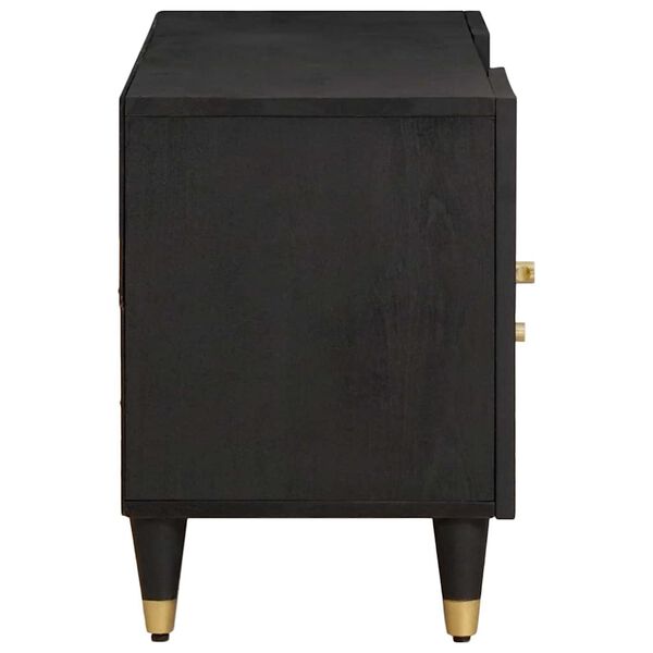 vidaXL TV-sk&aring;p med l&aring;da Svart 105 x 33 x 46 cm Massivt mangotr&auml;