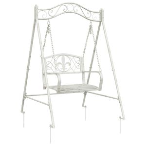 vidaXL Gungb&auml;nk St&aring;l 113 x 121,5 x 168 cm Antik vit