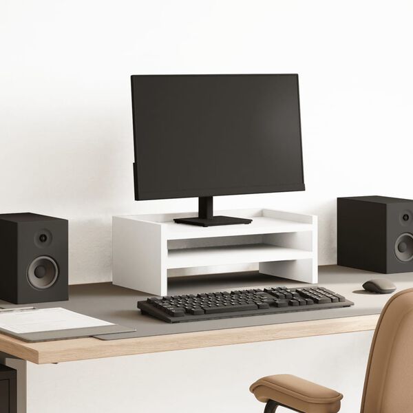 vidaXL Sk&auml;rmst&auml;ll vit 42x24x16 cm konstruerat tr&auml;