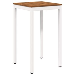 vidaXL Tr&auml;dg&aring;rd Bar Bord Naturlig och vit 60 x 60,5 x 105 cm