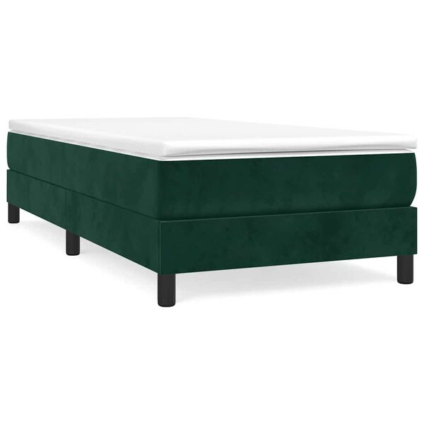 vidaXL Boxspring-s&auml;ngram m&ouml;rkgr&ouml;n 90x190 cm sammet