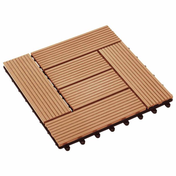 vidaXL Terrassplattor 11 pcs Teak 30 x 30 cm WPC