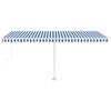 vidaXL Fristående markis automatisk 500x300 cm blå/vit