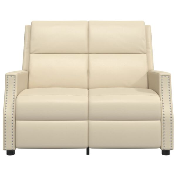 vidaXL Massagef&aring;t&ouml;lj 2-sits gr&auml;ddvit konstl&auml;der