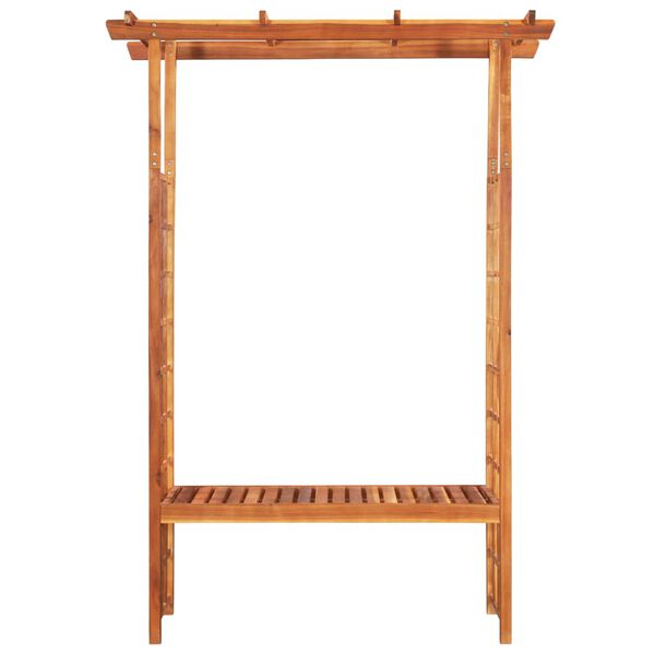 vidaXL Tr&auml;dg&aring;rdspergola med b&auml;nk massivt akaciatr&auml; 143x50x198 cm
