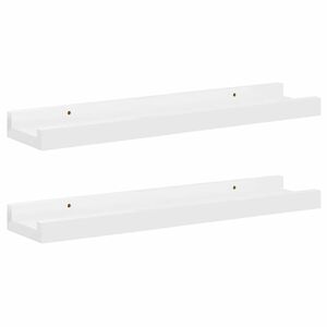 vidaXL V&auml;gghyllor 2 st vit h&ouml;gglans 40x9x3 cm