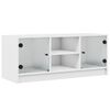 vidaXL Tv-b&auml;nk med glasd&ouml;rrar vit 102x37x42 cm