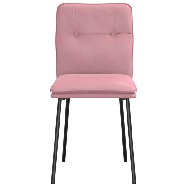 vidaXL Matstolar 6 st rosa sammet