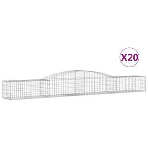 vidaXL Gabioner b&aring;gformade 20 st 400x50x40/60 cm galvaniserat j&auml;rn