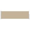 vidaXL Utf&auml;llbar sidomarkis 117 x 600 cm Polyester Rektangul&auml;r Beige